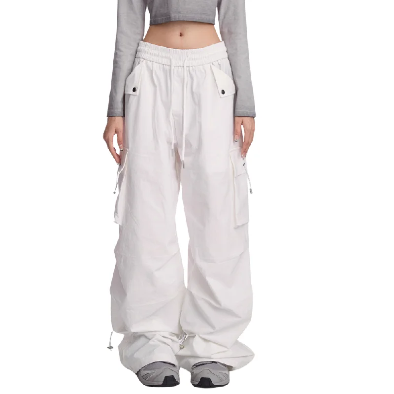 Women's Solid Color Large Pocket Cargo Pants