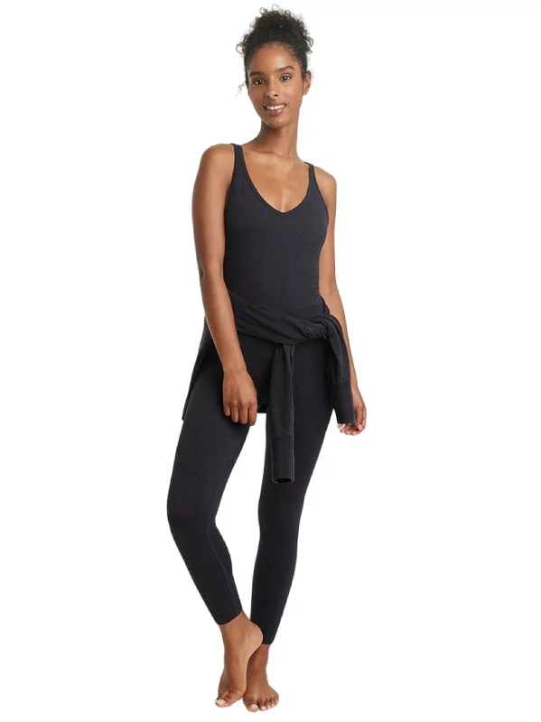 Women's Textured Sport Jumpsuit,Black