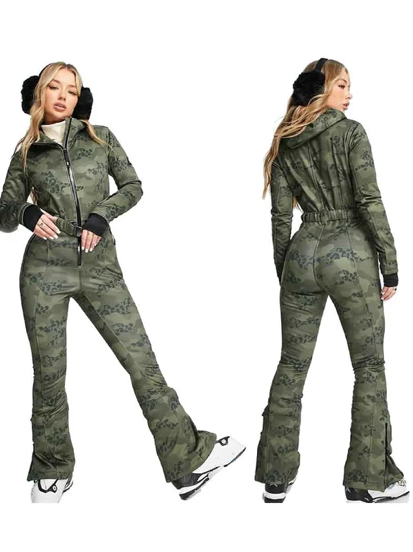 Women's Camo Printed Ski Suit,Green