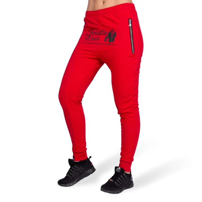 Celina Drop Crotch Joggers- Red