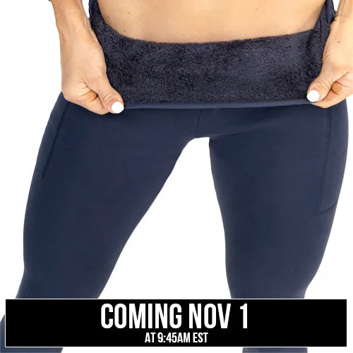 Fleece Lined Leggings | Navy