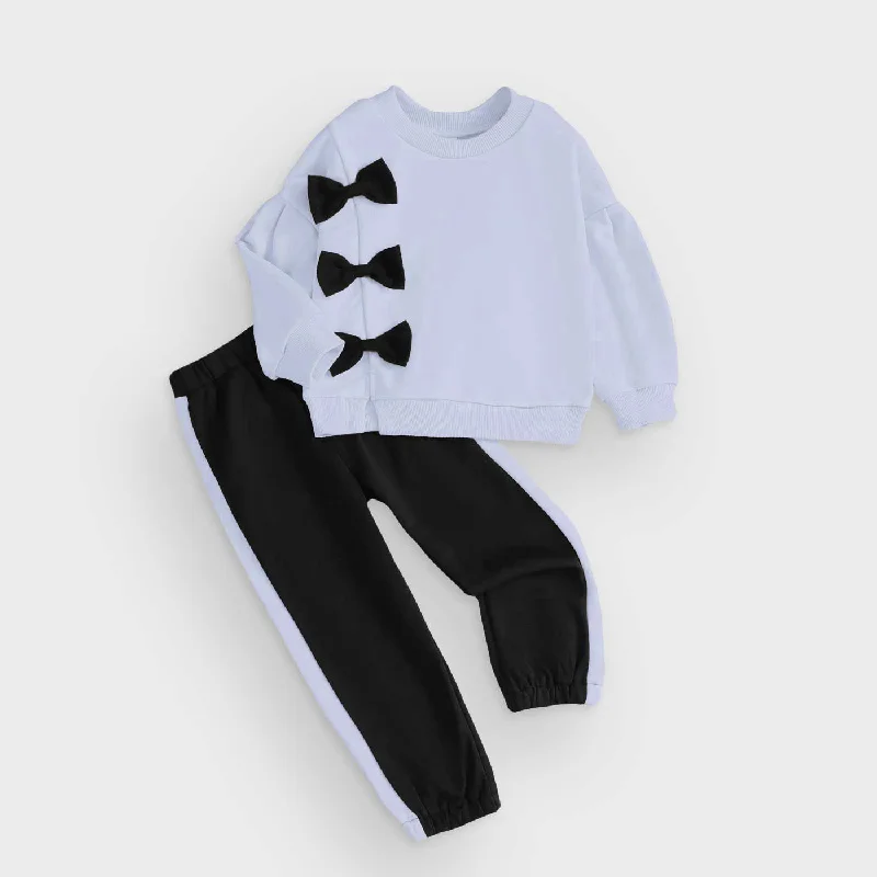 Girl 2pcs Sweatshirt & Elastic Waist Pants Set