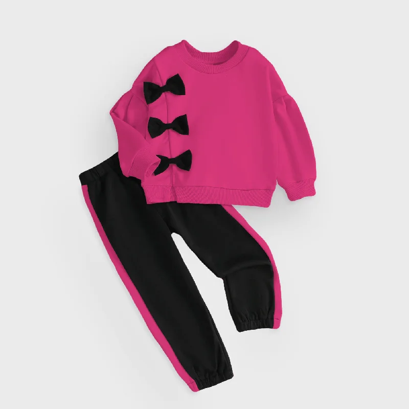 Girl 2pcs Sweatshirt & Elastic Waist Pants Set