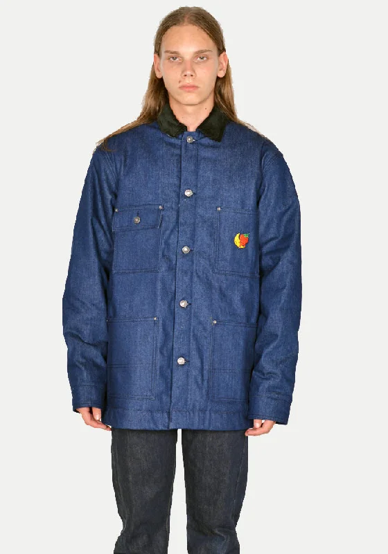 SKY HIGH FARM SHF04C001-1 UNISEX DENIM CHORE JACKET BLUE