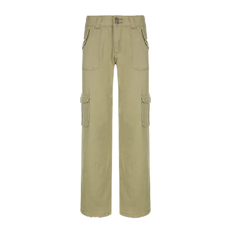 Women's Casual Solid Color Cargo Pants