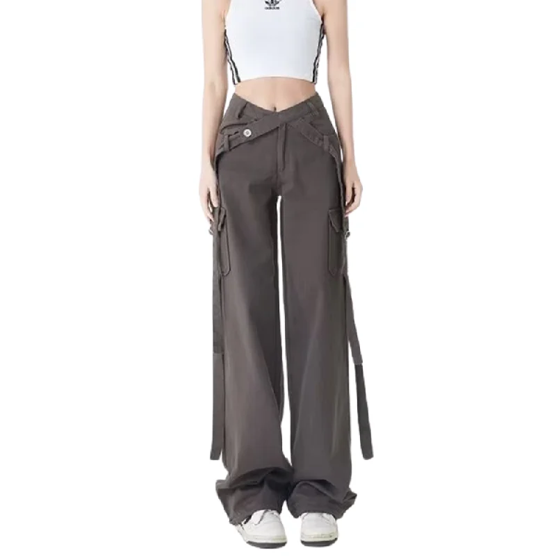 Women's High Street Low Rise Lace-Up Cargo Pants