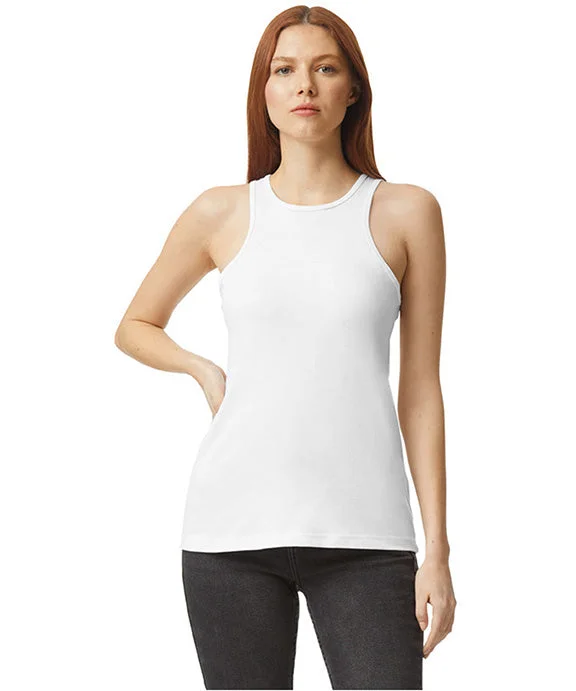 101CVC - American Apparel Ladies CVC Racerback Tank Top | White