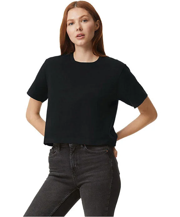 102AM - American Apparel Ladies Fine Jersey Boxy T-Shirt | Black