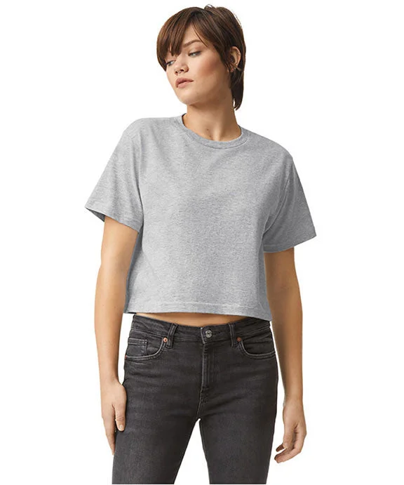 102AM - American Apparel Ladies Fine Jersey Boxy T-Shirt | Heather Grey