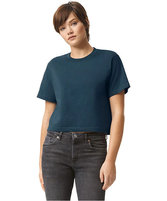 102AM - American Apparel Ladies Fine Jersey Boxy T-Shirt | Sea Blue