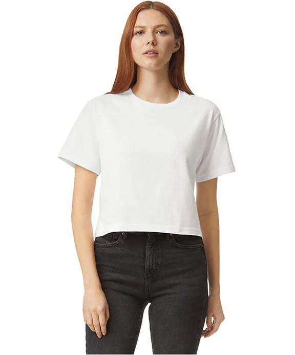 102AM - American Apparel Ladies Fine Jersey Boxy T-Shirt | White