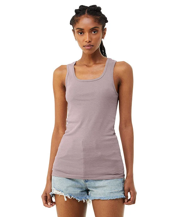 1081 - Bella + Canvas Ladies Micro Ribbed Tank Top | Heather Pink Gravel