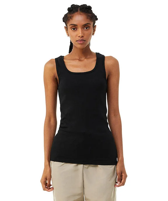 1081 - Bella + Canvas Ladies Micro Ribbed Tank Top | Solid Black Blend