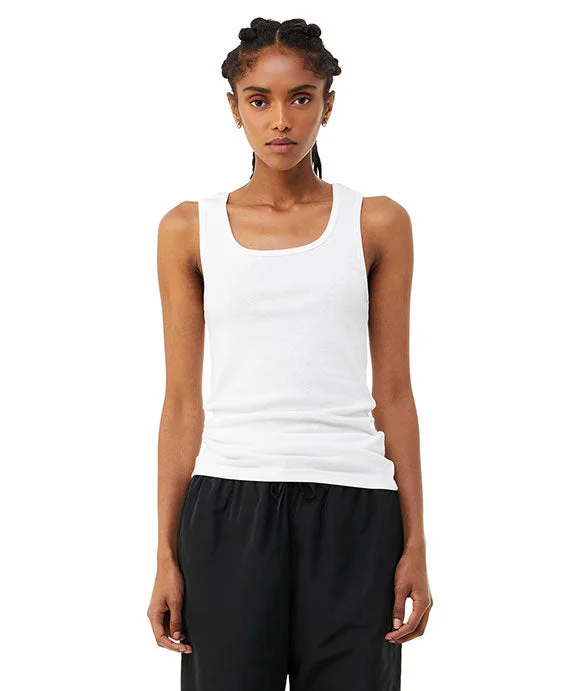 1081 - Bella + Canvas Ladies Micro Ribbed Tank Top | Solid White Blend