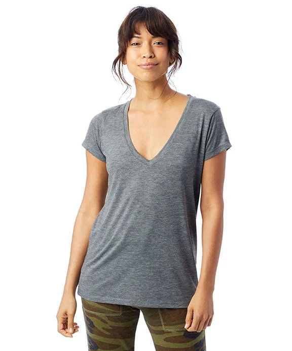 2894B2 - Alternative Ladies Slinky-Jersey V-Neck T-Shirt | Ash Heather