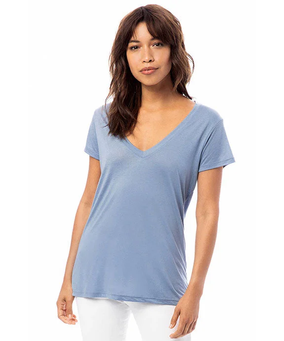 2894B2 - Alternative Ladies Slinky-Jersey V-Neck T-Shirt | Stonewash Blue