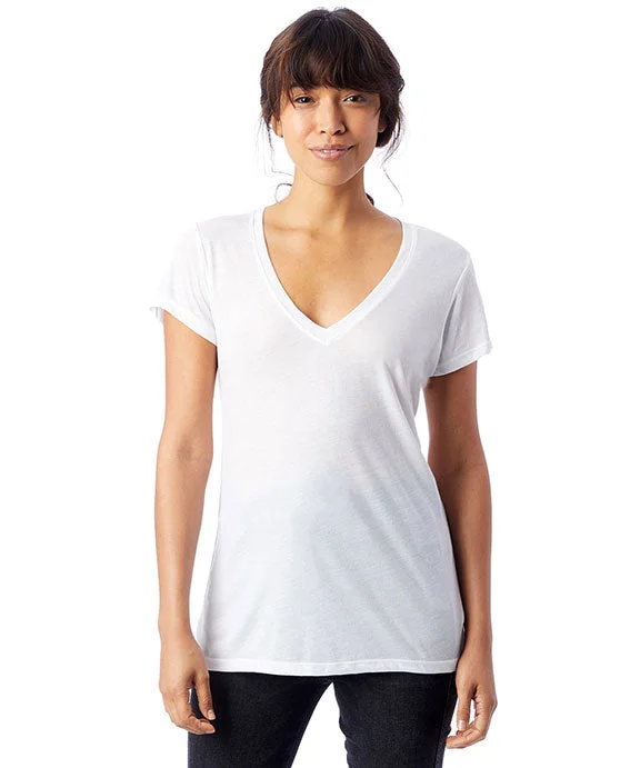 2894B2 - Alternative Ladies Slinky-Jersey V-Neck T-Shirt | White