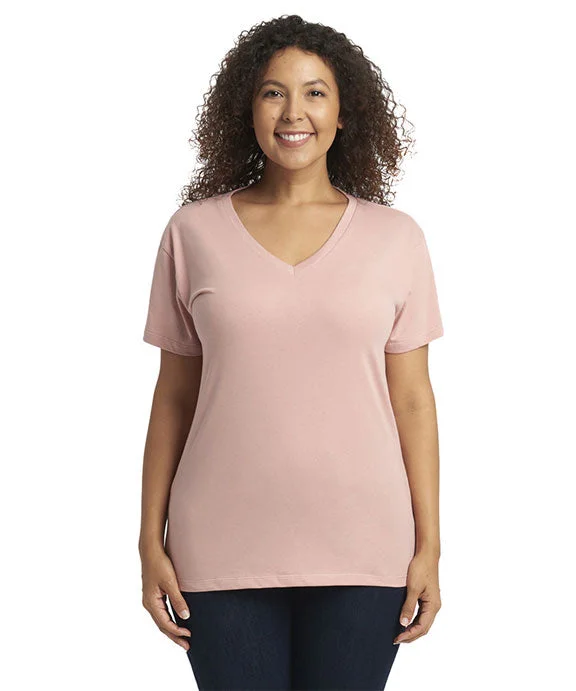 3940 - Next Level Ladies Relaxed Fit V-Neck T-Shirt | Desert Pink