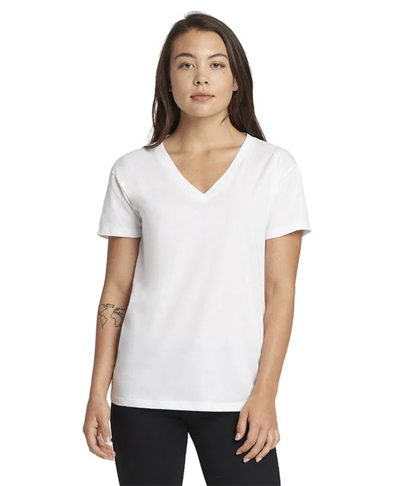 3940 - Next Level Ladies Relaxed Fit V-Neck T-Shirt | White