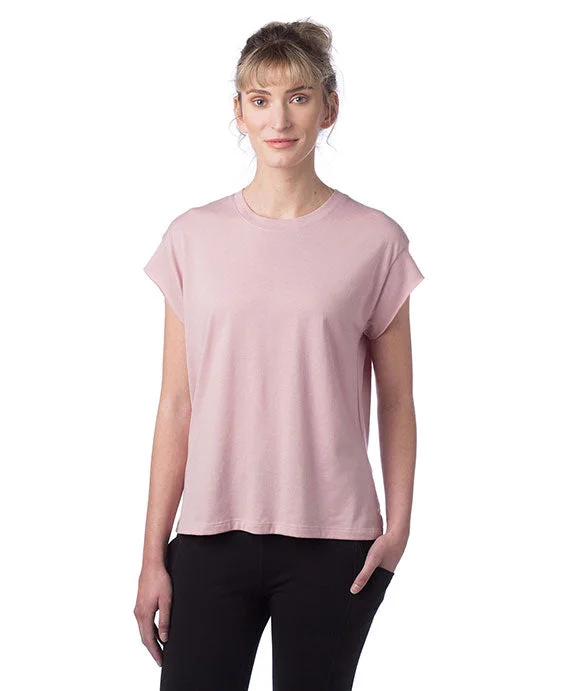 4461HM - Alternative Ladies Modal Tri-Blend Raw Edge Muscle T-Shirt | Rose Quartz