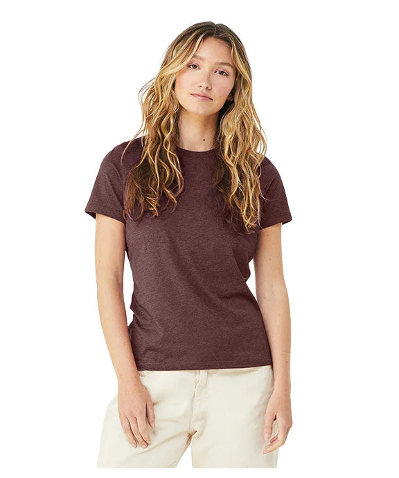 6400CVC - Bella + Canvas Ladies Relaxed Heather CVC Short-Sleeve T-Shirt | Heather Maroon