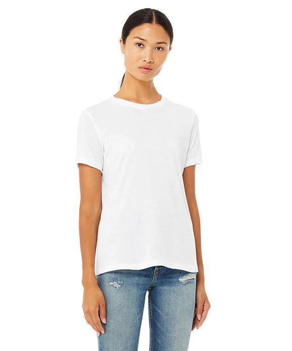 6400CVC - Bella + Canvas Ladies Relaxed Heather CVC Short-Sleeve T-Shirt | Solid White Blend