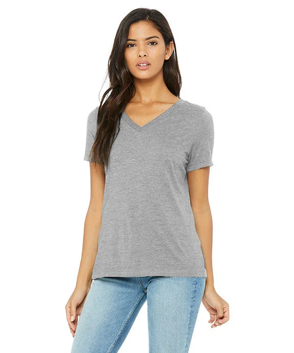 6405CVC - Bella + Canvas Ladies Relaxed Heather CVC Jersey V-Neck T-Shirt | Athletic Heather