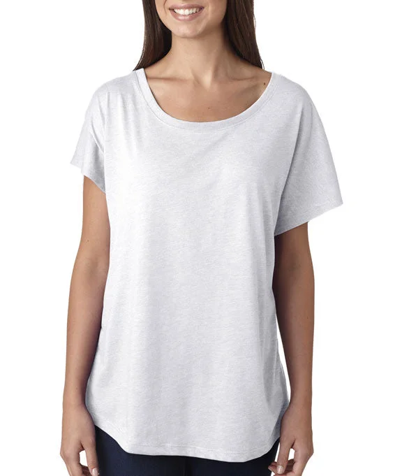 6760 - Next Level Ladies Tri-Blend Dolman T-Shirt | Heather White