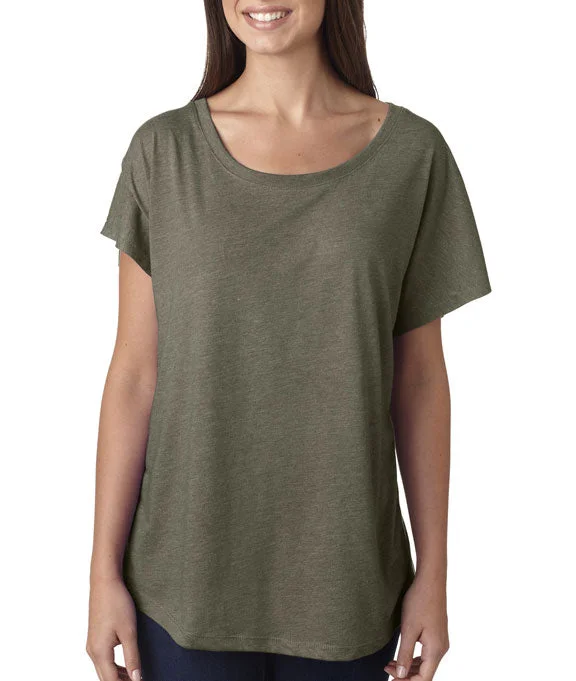 6760 - Next Level Ladies Tri-Blend Dolman T-Shirt | Military Green