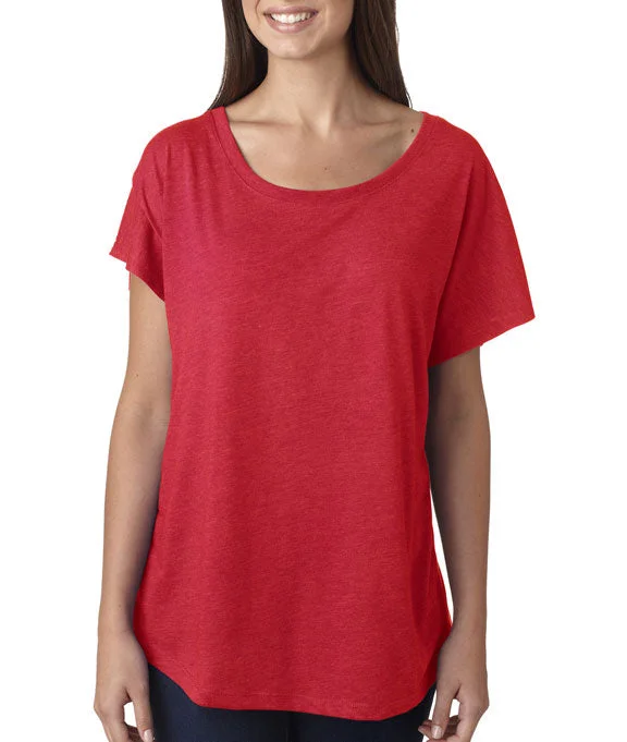 6760 - Next Level Ladies Tri-Blend Dolman T-Shirt | Vintage Red