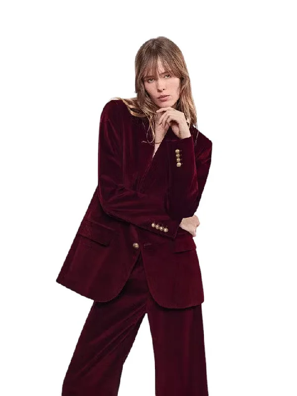 Everyday Velvet Blazer - Wine