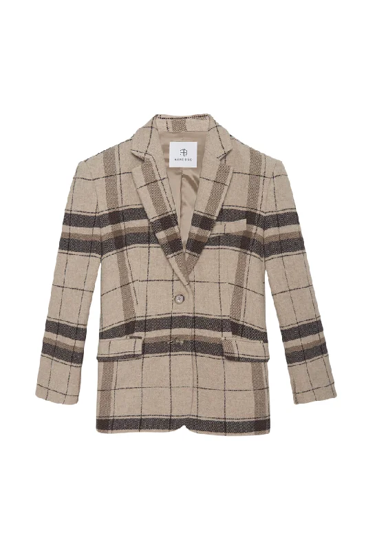 Quinn Blazer - Khaki Plaid