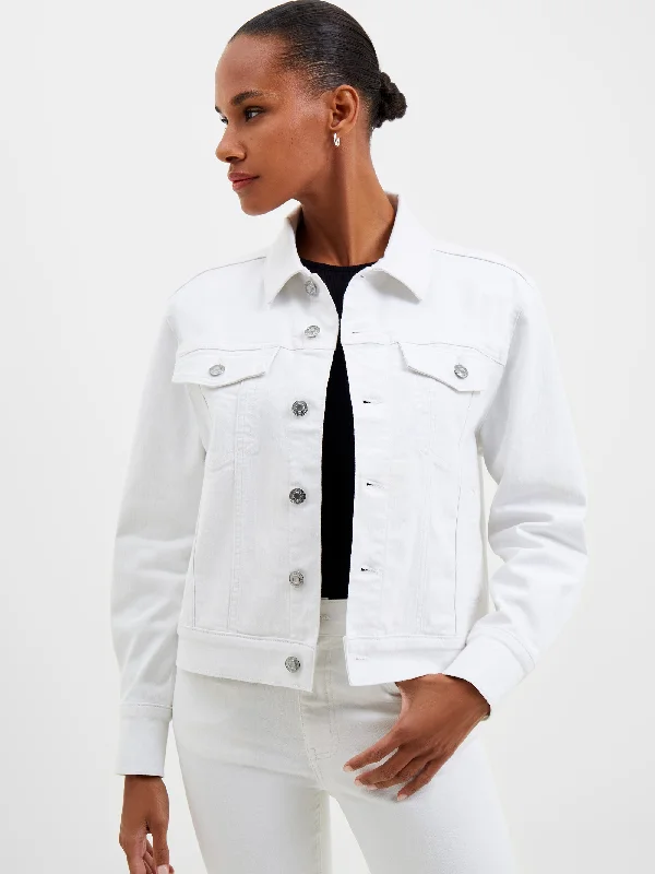 White Denim Stretch Trucker Jacket