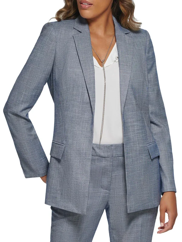 Womens Notch Collar Suit Separate Open-Front Blazer