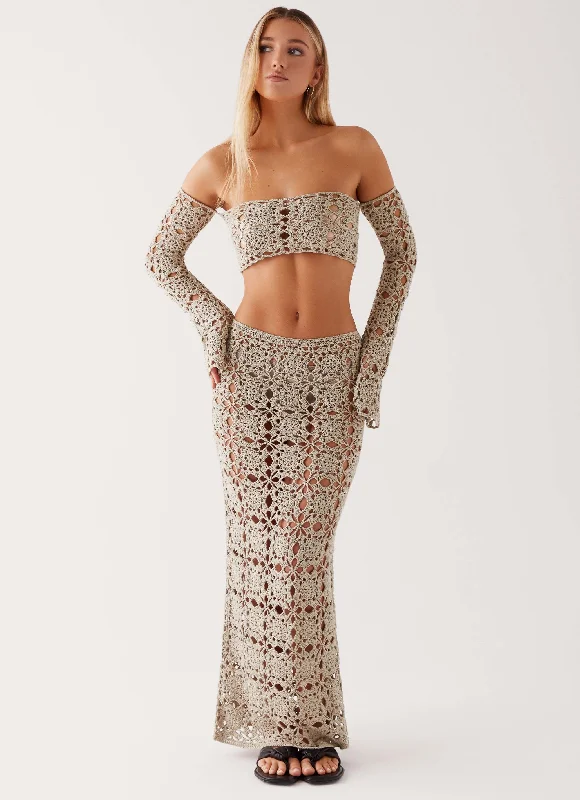 Sorrentino Crochet Maxi Skirt - Sage