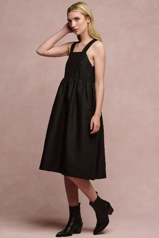 Women's Linen Sun Dress - Black